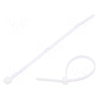 Cable tie | L: 100mm | W: 2.45mm | polyamide | 80N | white | Ømax: 22mm