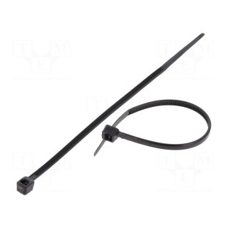 Cable tie | L: 100mm | W: 2.4mm | polyamide | 78.5N | black | Ømax: 25mm