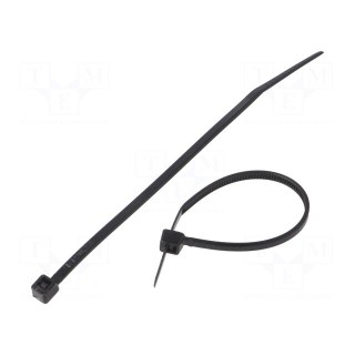 Cable tie | L: 100mm | W: 2.5mm | polyamide | 78.5N | black | Ømax: 25mm