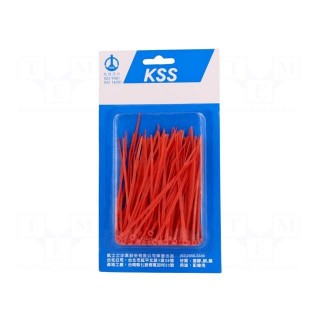 Cable tie | L: 100mm | W: 2.5mm | polyamide | 78.5N | red | 100pcs.