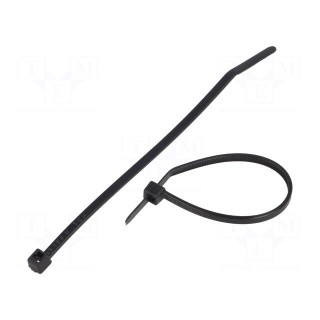 Cable tie | L: 100mm | W: 2.5mm | polyamide | 80N | black | Ømax: 22mm | T