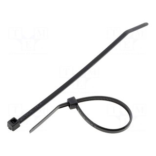 Cable tie | L: 100mm | W: 2.5mm | polyamide | 80N | black | Ømax: 22mm