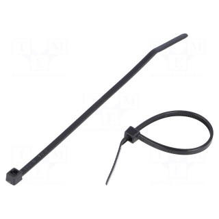 Cable tie | L: 100mm | W: 2.5mm | polyamide | 80N | black | Ømax: 22mm