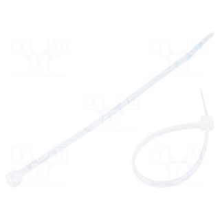 Cable tie | L: 100mm | W: 2.5mm | polyamide | 80N | natural | Ømax: 21mm