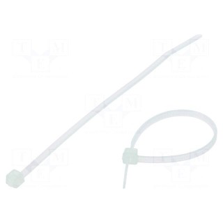 Cable tie | L: 100mm | W: 2.5mm | polyamide | 80N | natural | Ømax: 22mm