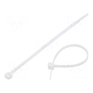 Cable tie | L: 100mm | W: 2.5mm | polyamide | 80N | white | Ømax: 20mm