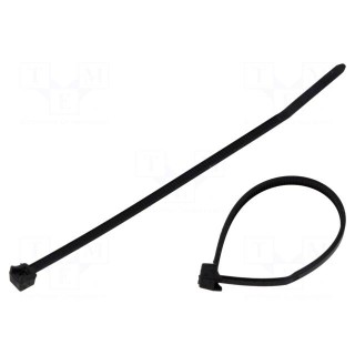 Cable tie | L: 100mm | W: 2.5mm | polyamide | 89N | black | Ømax: 13mm