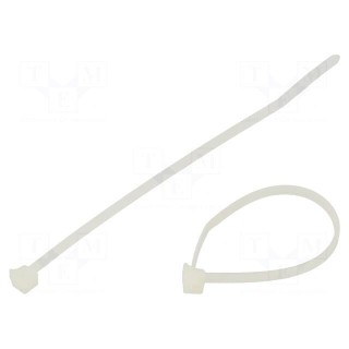 Cable tie | L: 100mm | W: 2.5mm | polyamide | 89N | natural | Ømax: 13mm