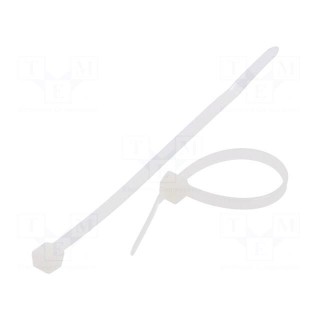 Cable tie | L: 100mm | W: 3.6mm | polyamide | 177N | natural | Ømax: 21mm