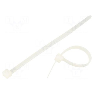 Cable tie | L: 100mm | W: 3.6mm | polyamide | natural | 100pcs | UL94V-2