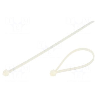 Cable tie | L: 102mm | W: 2.4mm | polyamide | 80N | natural | Ømax: 20mm