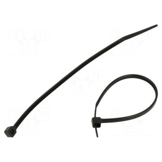 Cable tie | L: 120mm | W: 2.5mm | polyamide | 80N | black | 100pcs | UL94V-2