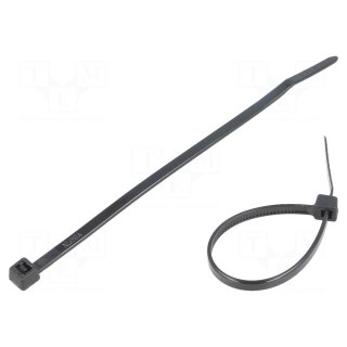 Cable tie | L: 120mm | W: 3.6mm | polyamide | 177N | black | Ømax: 30mm