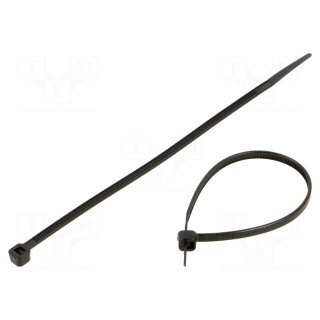 Cable tie | L: 140mm | W: 3.6mm | polyamide | 180N | black | 100pcs.