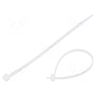 Cable tie | L: 140mm | W: 3.6mm | polyamide | 80N | natural | Ømax: 33mm
