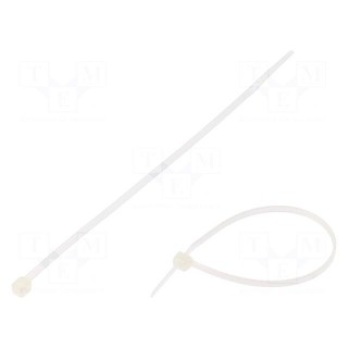 Cable tie | L: 142mm | W: 2.5mm | polyamide | 80N | natural | Ømax: 35mm