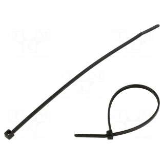 Cable tie | L: 145mm | W: 2.5mm | polyamide | 80N | black | Ømax: 35mm | T18I