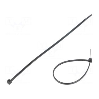 Cable tie | L: 150mm | W: 2.5mm | polyamide | 80N | black | Ømax: 35mm