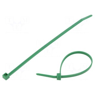 Cable tie | L: 150mm | W: 3.5mm | polyamide | 135N | green | Ømax: 35mm