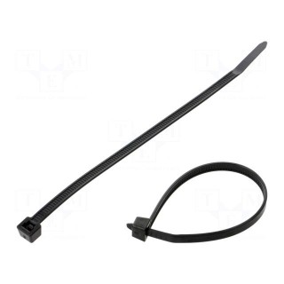 Cable tie | L: 150mm | W: 4.6mm | polyamide | 170N | black | Ømax: 35mm