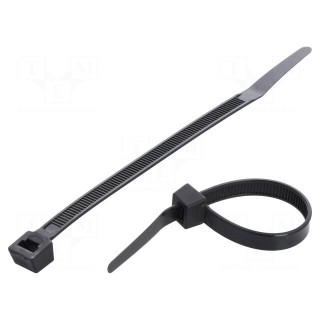 Cable tie | L: 150mm | W: 7.6mm | polyamide | 533N | black | Ømax: 35mm