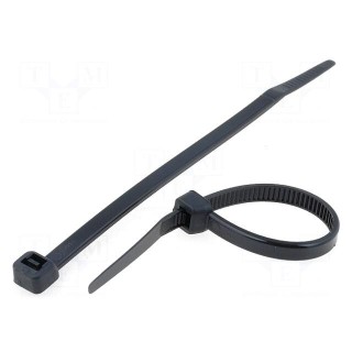 Cable tie | L: 180mm | W: 3.6mm | polyamide | 176.5N | black | Ømax: 46mm