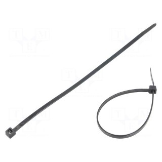 Cable tie | L: 180mm | W: 3.6mm | polyamide | 177N | black | Ømax: 42mm