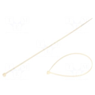 Cable tie | L: 200mm | W: 2.5mm | polyamide | 80N | natural | Ømax: 52.5mm