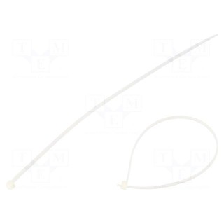 Cable tie | L: 200mm | W: 2.5mm | polyamide | natural | 100pcs | -35÷85°C