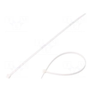 Cable tie | L: 200mm | W: 3.4mm | polyamide | 135N | white | Ømax: 50mm