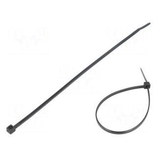 Cable tie | L: 200mm | W: 3.6mm | polyamide | 177N | black | Ømax: 50mm
