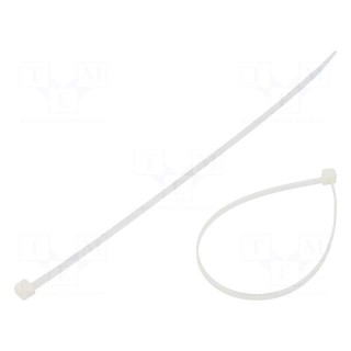 Cable tie | L: 200mm | W: 3.6mm | polyamide | 80N | natural | Ømax: 52.5mm