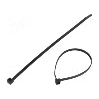 Cable tie | L: 200mm | W: 4.6mm | polyamide | 225N | black | Ømax: 50mm