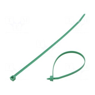 Cable tie | L: 200mm | W: 4.6mm | polyamide | 225N | green | Ømax: 50mm