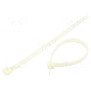 Cable tie | L: 200mm | W: 7.6mm | polyamide | 380N | natural | 100pcs.