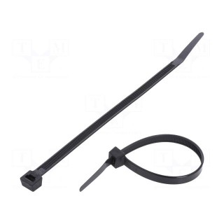 Cable tie | L: 200mm | W: 7.6mm | polyamide | 533N | black | Ømax: 50mm