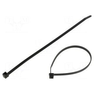 Cable tie | L: 202mm | W: 4.6mm | polyamide | 225N | black | Ømax: 50mm