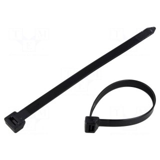 Cable tie | L: 230mm | W: 12.4mm | polyamide | 1200N | black | Ømax: 57mm