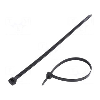 Cable tie | L: 250mm | W: 7.6mm | polyamide | 533N | black | Ømax: 66mm