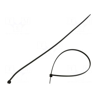 Cable tie | L: 300mm | W: 3.6mm | polyamide | 180N | black | 100pcs.