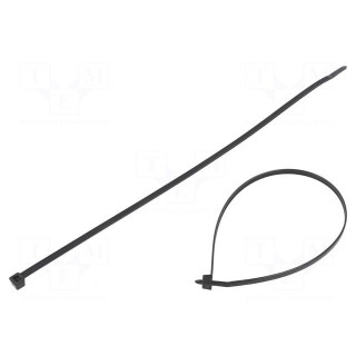 Cable tie | L: 300mm | W: 4.6mm | polyamide | 225N | black | Ømax: 80mm