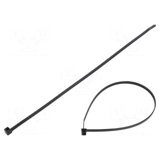Cable tie | L: 300mm | W: 4.6mm | polyamide | 225N | black | Ømax: 80mm