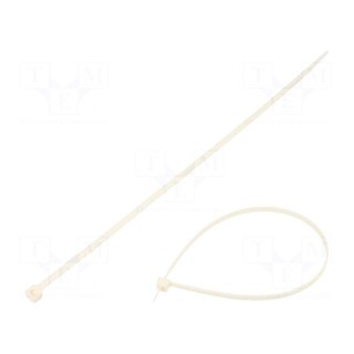 Cable tie | L: 300mm | W: 4.8mm | polyamide | 230N | white | Ømax: 81mm