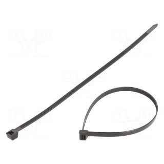 Cable tie | L: 300mm | W: 7.6mm | polyamide | 550N | black | Ømax: 83mm