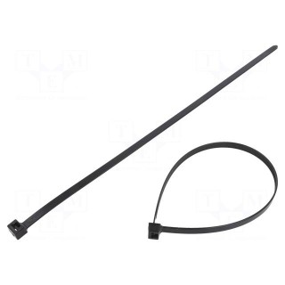 Cable tie | L: 365mm | W: 7.6mm | polyamide | 670N | black | Ømax: 100mm