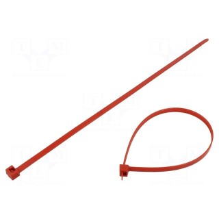 Cable tie | L: 365mm | W: 7.6mm | polyamide | 670N | red | Ømax: 100mm