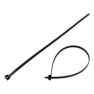 Cable tie | L: 387mm | W: 7.6mm | polyamide | 535N | black | Ømax: 100mm