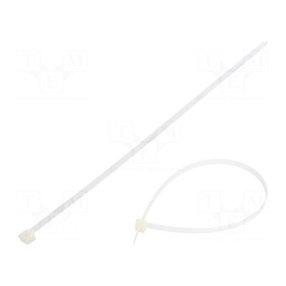 Cable tie | L: 400mm | W: 7.6mm | polyamide | 533N | natural | Ømax: 105mm