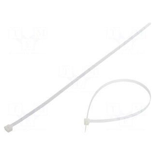 Cable tie | L: 450mm | W: 7.6mm | polyamide | 667N | natural | Ømax: 130mm