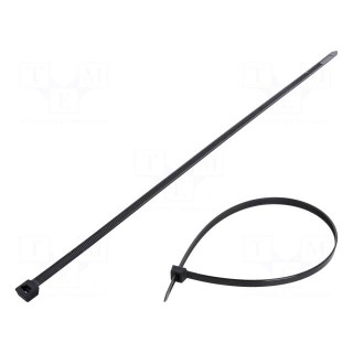 Cable tie | L: 450mm | W: 9mm | polyamide | 778N | black | Ømax: 130mm